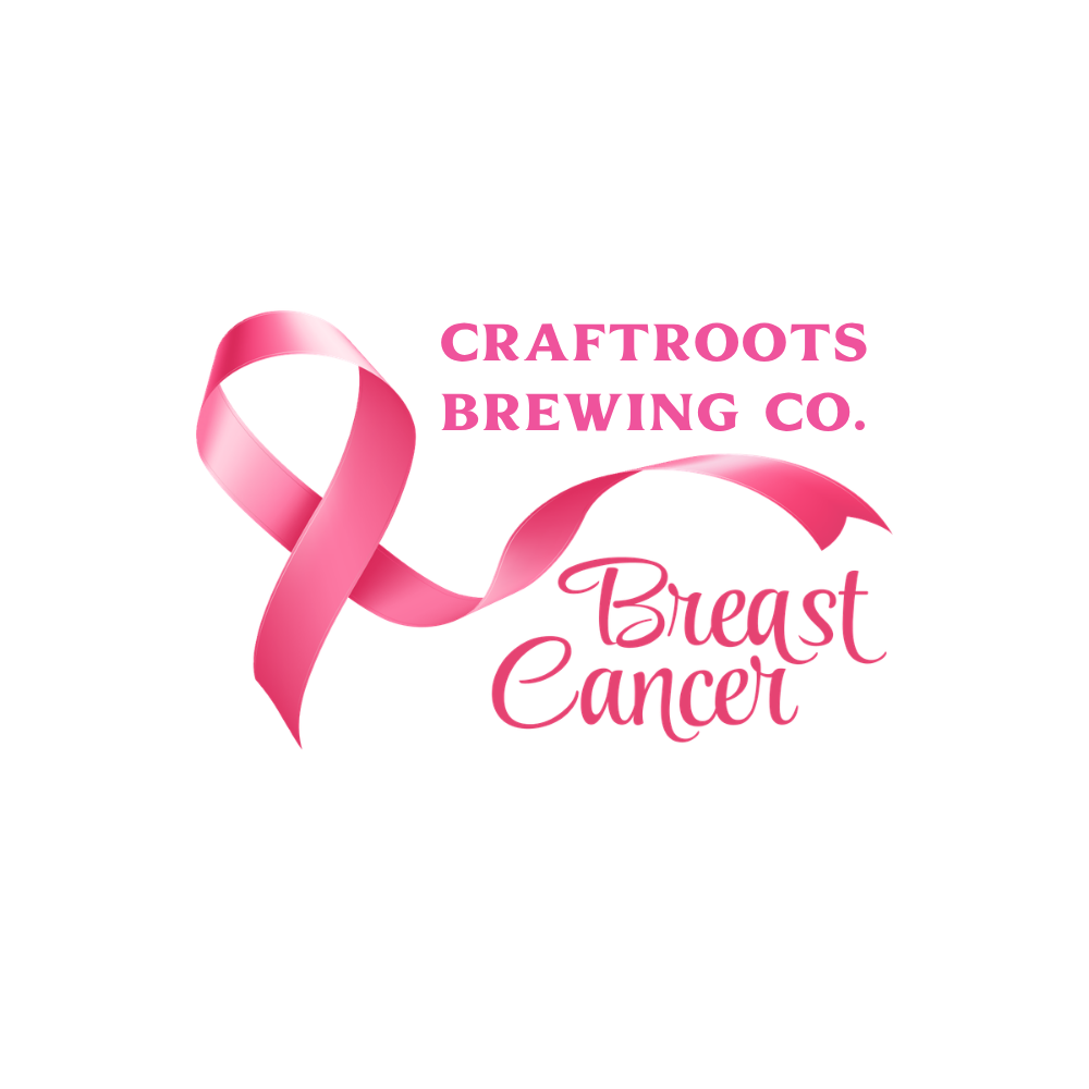 CraftRoots Brewing Co. pink ribbon for breast cancer awareness